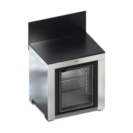 Cucina da esterno - Modulo - Frigo Lt.75 Cm.80, Nero e inox - Eno