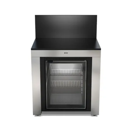 Cucina da esterno - Modulo - Frigo Lt.75 Cm.80, Nero e inox - Eno