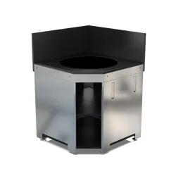 Cucina da esterno - Modulo - Angolare per Kamado Medium e Large Cm.80, Nero e inox - Eno