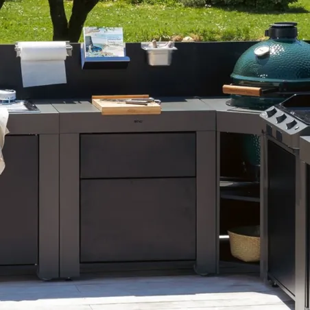 Cucina da esterno - Modulo - 2 cassetti Cm.80, Grigio scuro - Eno