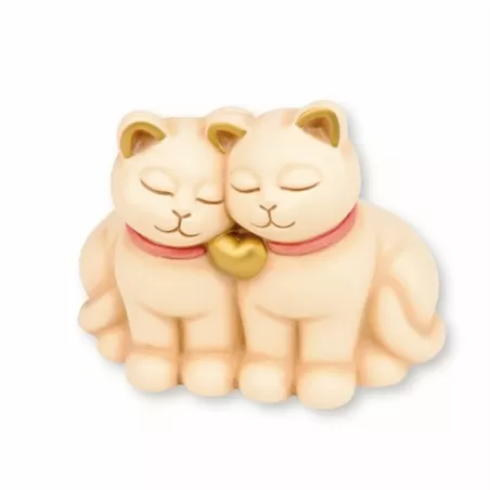 Coppia animali gatto lui e lei 13 x 17 cm - Thun