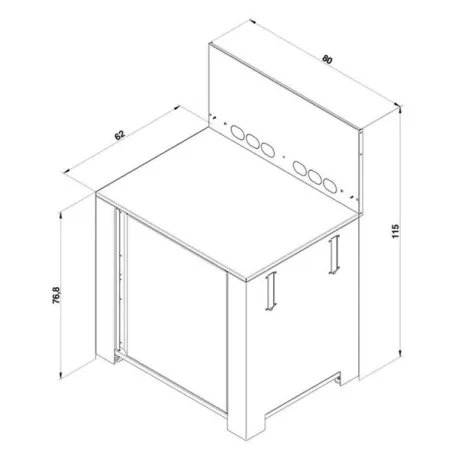 Cucina da esterno - Modulo - Plancha Cm.80, Grigio scuro - Eno