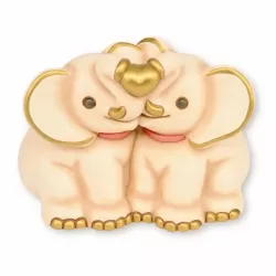 Coppia animali elefanti lui e lei 13 x 17 cm - Thun