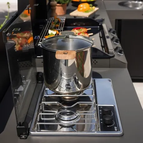 Cucina da esterno - Modulo - Master 2 fuochi Cm.80, Grigio scuro - Eno