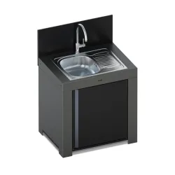 Cucina da esterno - Modulo - Lavello con scolapiatti Cm.80, Grigio scuro - Eno 2