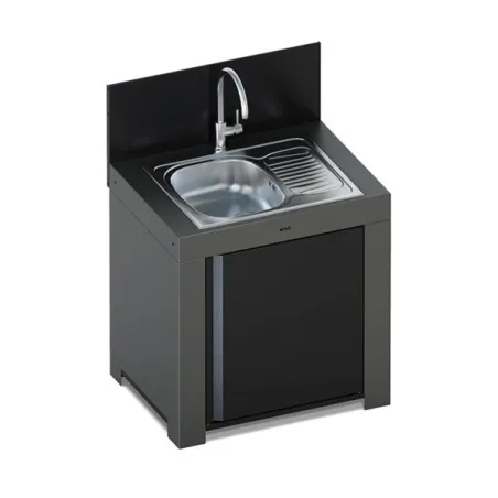 Cucina da esterno - Modulo - Lavello con scolapiatti Cm.80, Grigio scuro - Eno