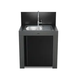 Cucina da esterno - Modulo - Lavello con scolapiatti Cm.80, Grigio scuro - Eno