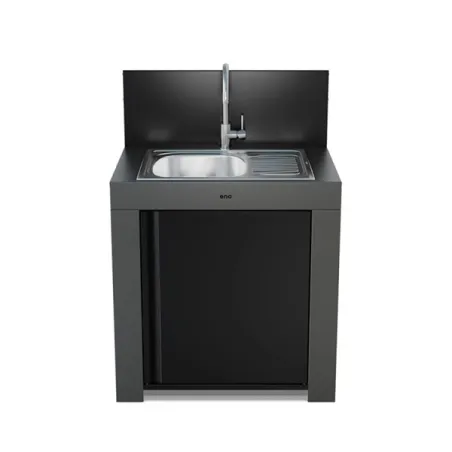 Cucina da esterno - Modulo - Lavello con scolapiatti Cm.80, Grigio scuro - Eno