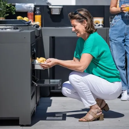 Cucina da esterno - Modulo - Combinato 2 fuochi Cm.80, Grigio scuro - Eno