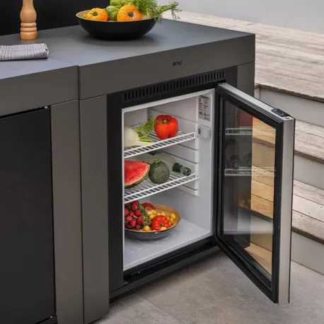 Cucina da esterno - Modulo - Frigo Lt.75 Cm.80, Grigio scuro - Eno