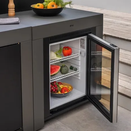 Cucina da esterno - Modulo - Frigo Lt.75 Cm.80, Grigio scuro - Eno