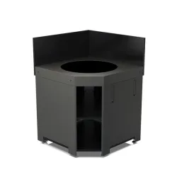 Cucina da esterno - Modulo - Angolare per Kamado Medium e large Cm.80, Grigio scuro - Eno