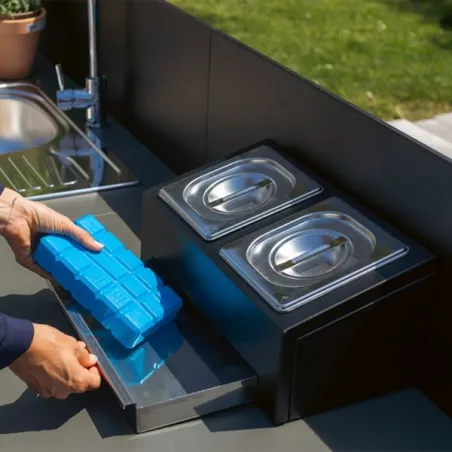 Contenitore di preparazione gatronorm - Modulo/Felix - Nero e inox - Eno