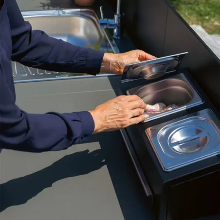 Contenitore di preparazione gatronorm - Modulo/Felix - Nero e inox - Eno