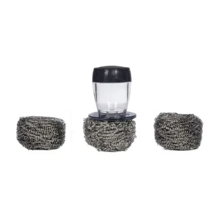 Set di 3 spugne inox con supporto - Eno