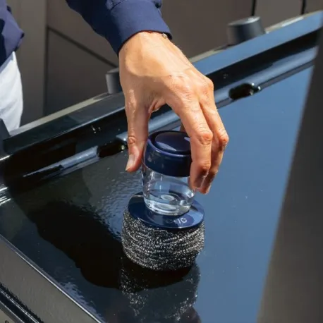 Set di 3 spugne inox con supporto - Eno