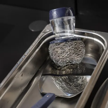 Set di 3 spugne inox con supporto - Eno