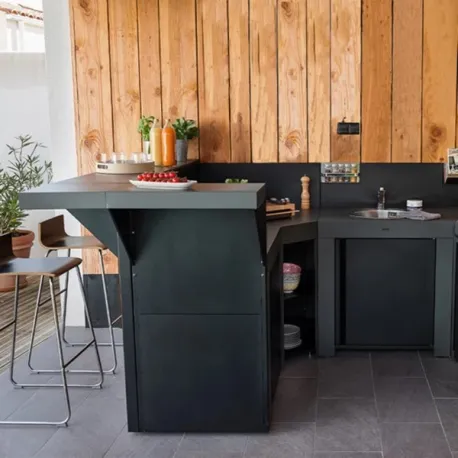 Rivestimento - Modulo- Cucina da esterno Cm.60, Nero - Eno