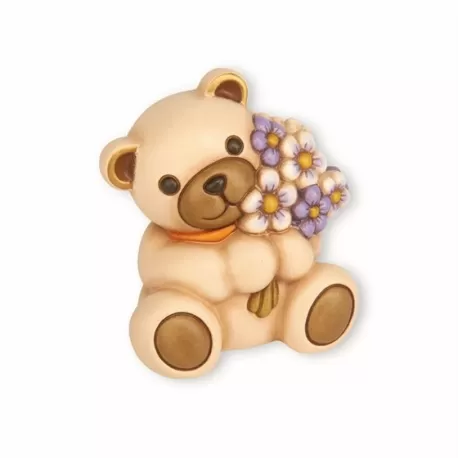 Teddy che porge mazzo di fiori - Thun