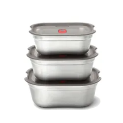 Lunch Box rettangolare assortite in acciaio per microonde multifunzione Ml.600 Ml.900M Lt.1.2 - Black+Blum