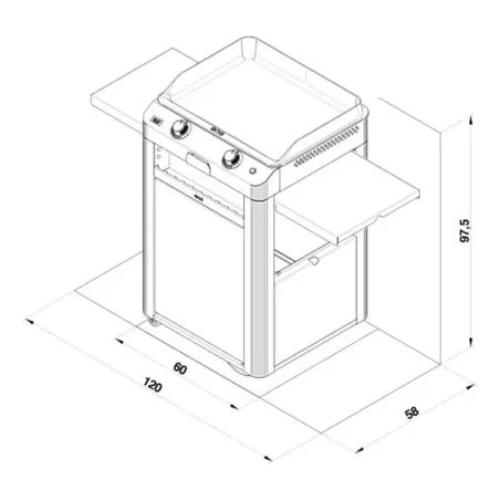 Carrello da esterno - Fusion - Carrello da esterno Cm.60, Grigio scuro - Eno