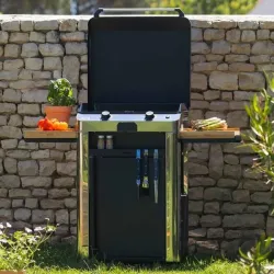 Carrello da esterno - Fusion - Carrello da esterno Cm.60, Nero e inox - Eno 2