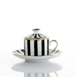 Souvenirs de Voyage, Set 2 Tazze The con piatto - Righe - Weissestal