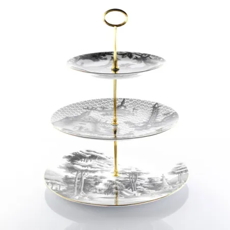 Souvenirs de Voyage, Alzata 3 livelli Cm.31-27-21 - Righe - Weissestal