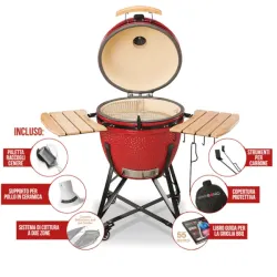 Barbecue kamado a carbone in ceramica rosso Grande - Kamado Bono 2