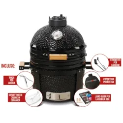 Barbecue kamado a carbone in ceramica nero Minimo - Kamado Bonov 2