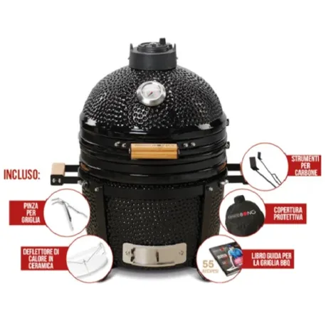 Barbecue kamado a carbone in ceramica nero Minimo - Kamado Bono