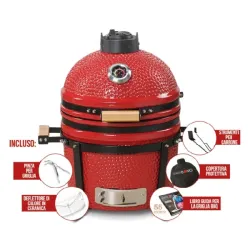 Barbecue kamado a carbone in ceramica rosso Minimo - Kamado Bono 2