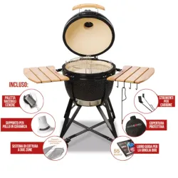 Barbecue a carbone in ceramica nero Media - Kamado Bono 2