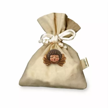 Spilla testa d'angelo + sacche. Stoffa portaconfetti - Thun