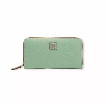 Portafoglio pelle grand a zip butt. Prints verde - Thun
