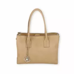 Borsa pelle a mano media butterfly prints tortora - Thun