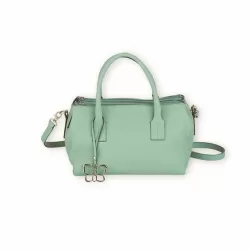 Borsa pelle  a mano piccola butterfly prints verde - Thun