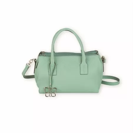 Borsa pelle  a mano piccola butterfly prints verde - Thun