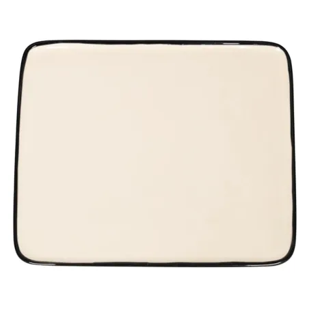 Rim, Piatto rettangolare nero in ceramica - Zafferano