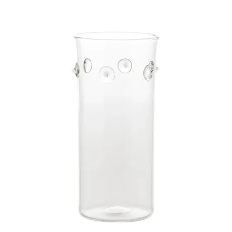 Patea, Vaso cilindro trasparente/bianco - Zafferano