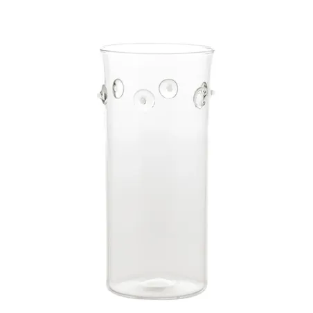 Patea, Vaso cilindro trasparente/bianco - Zafferano