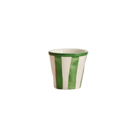 Righe, Bicchierino verde in ceramica - Zafferano