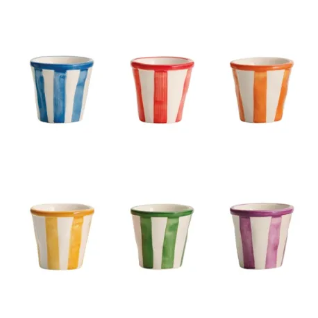 Righe, Confezione bicchierini colori assortiti in ceramica - Zafferano