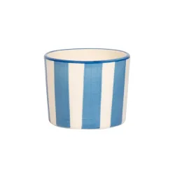 Righe, Bicchiere azzurro in ceramica - Zafferano