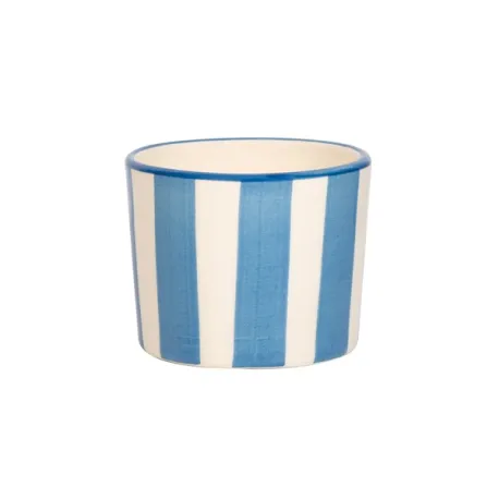 Righe, Bicchiere azzurro in ceramica - Zafferano