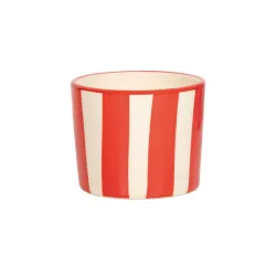 Righe, Bicchiere rosso in ceramica - Zafferano