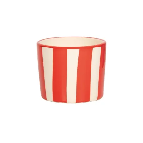 Righe, Bicchiere rosso in ceramica - Zafferano