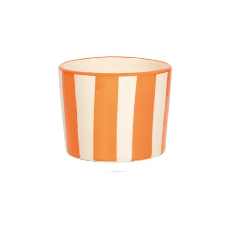 Righe, Bicchiere arancio in ceramica - Zafferano