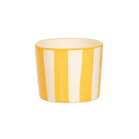Righe, Bicchiere giallo in ceramica - Zafferano