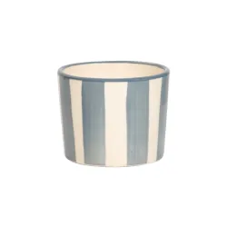 Righe, Bicchiere grigio in ceramica - Zafferano